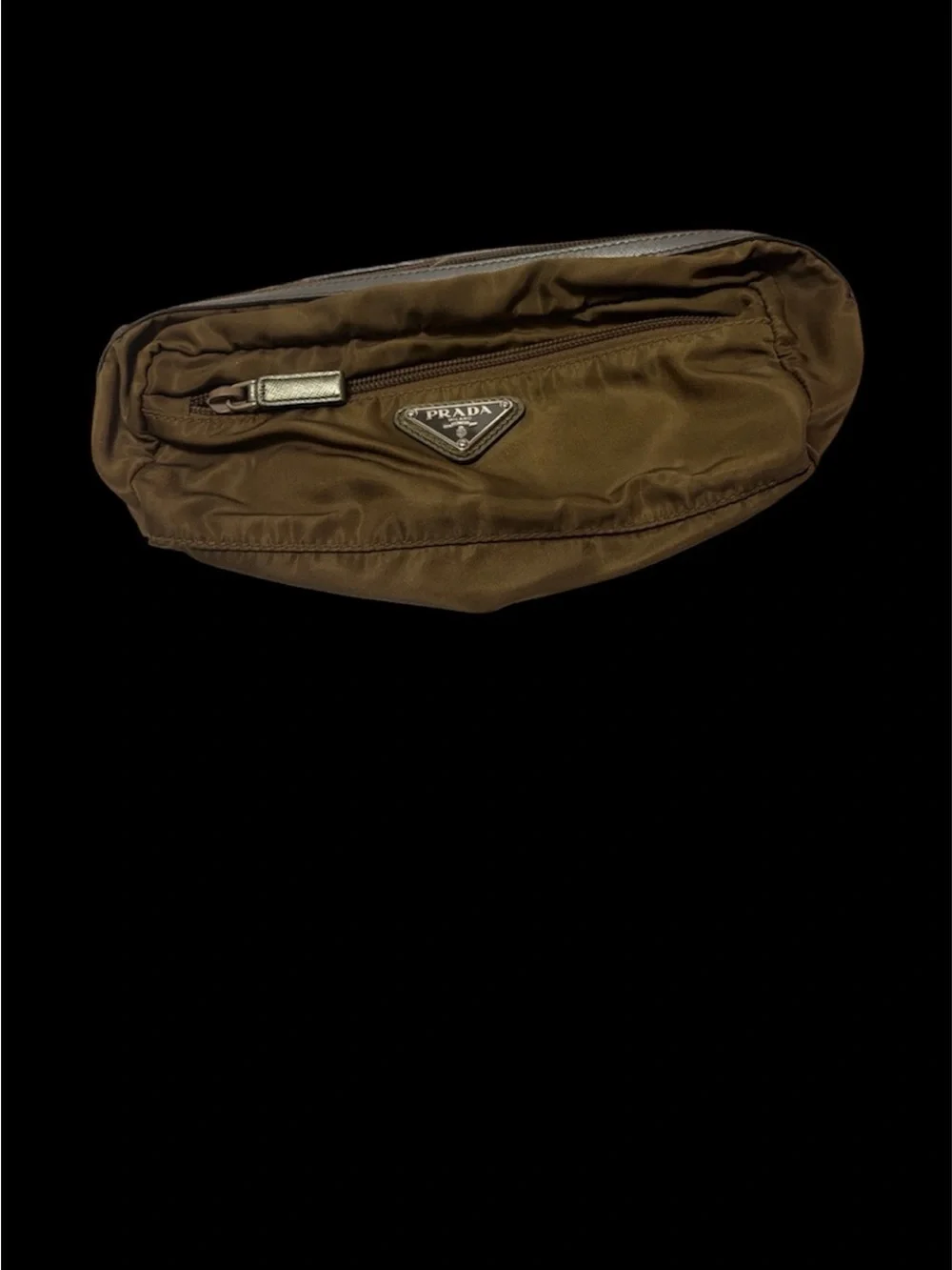 Prada Brown Nylon Belt Bag with Triangle Logo